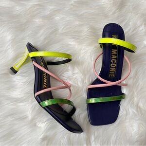 Kat Maconie Pari Strappy Heeled Sandals shoes yellow pink green shoes 6 37